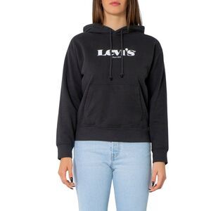 Levi`s Relaxed Fit Graphic Hoodie Women Black Sweatshirts